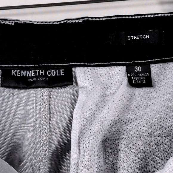 Kenneth Cole Mens 30 Chino Short Polyester Spandex Gray Stretch Performance Golf - Picture 10 of 10